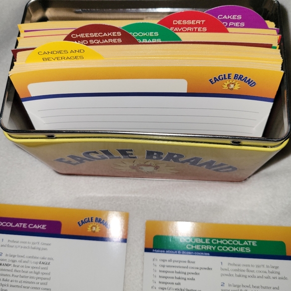 Eagle Brand Recipe Collection Tin with Recipe Cards, Dividers, Blank Cards - Picture 4 of 6